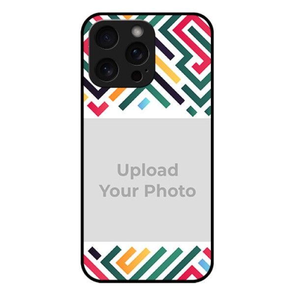iPhone 15 Pro Max Custom Glass Phone Case - Colorful Maze Pattern Design iPhone 15 Pro Max Custom Glass Phone Case - Colorful Maze Pattern Design