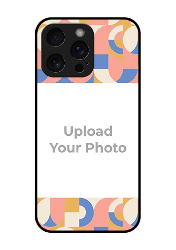 iPhone 15 Pro Max Custom Glass Phone Case - Semi - Circle Maze Pattern Design