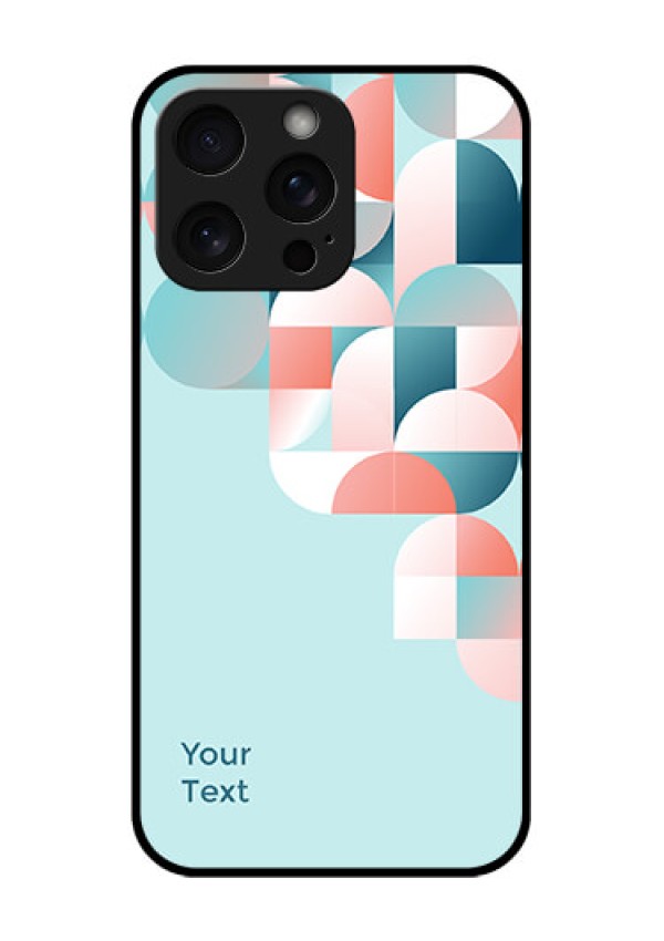 iPhone 15 Pro Max Custom Glass Phone Case - Stylish Semi - Circle Pattern Design