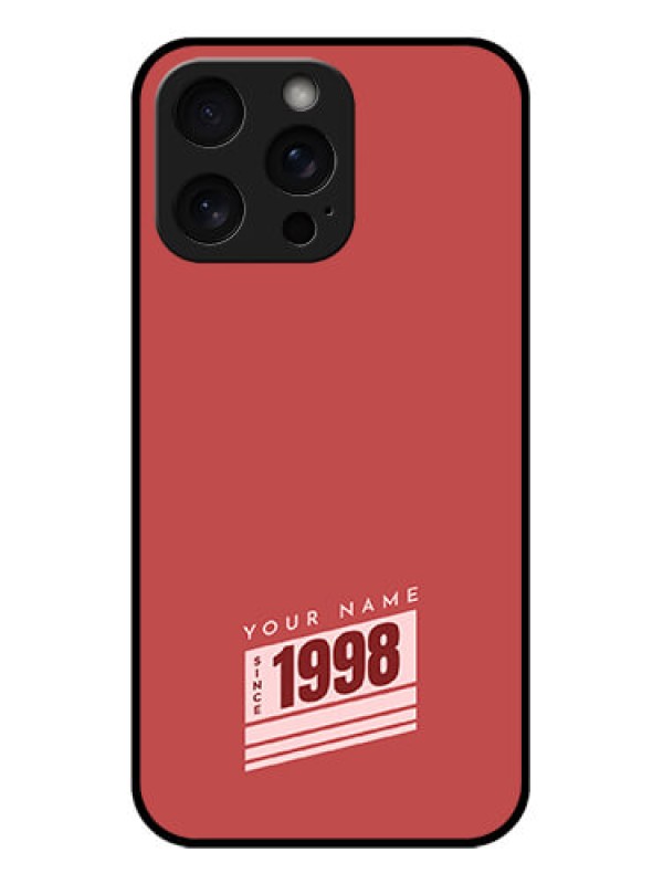 Custom iPhone 15 Pro Max Custom Glass Phone Case - Red Custom Year Of Birth Design