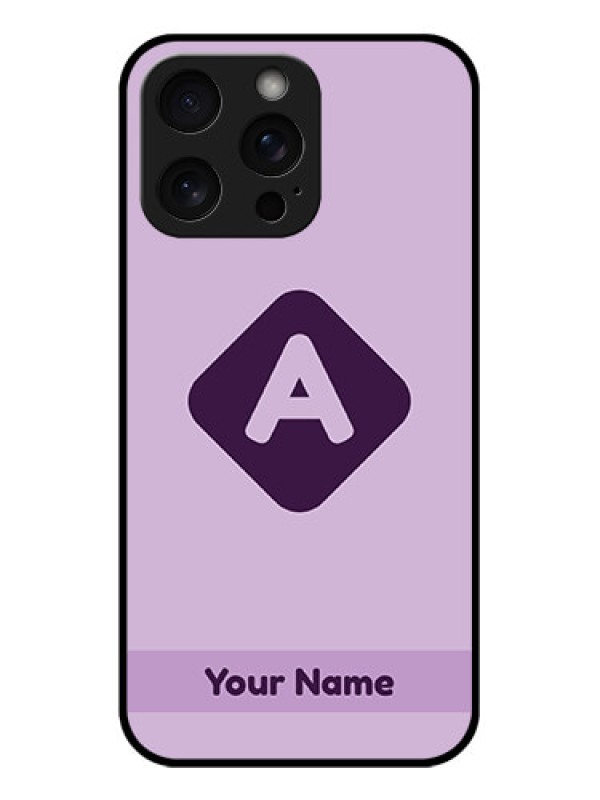 Custom iPhone 15 Pro Max Custom Glass Phone Case - Custom Letter In Curved Badge Design