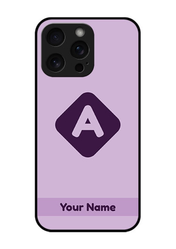 iPhone 15 Pro Max Custom Glass Phone Case - Custom Letter In Curved Badge Design