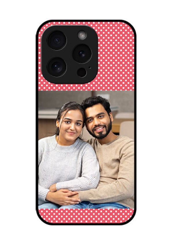 Apple iPhone 15 Pro Custom Glass Phone Case - White Dotted Design