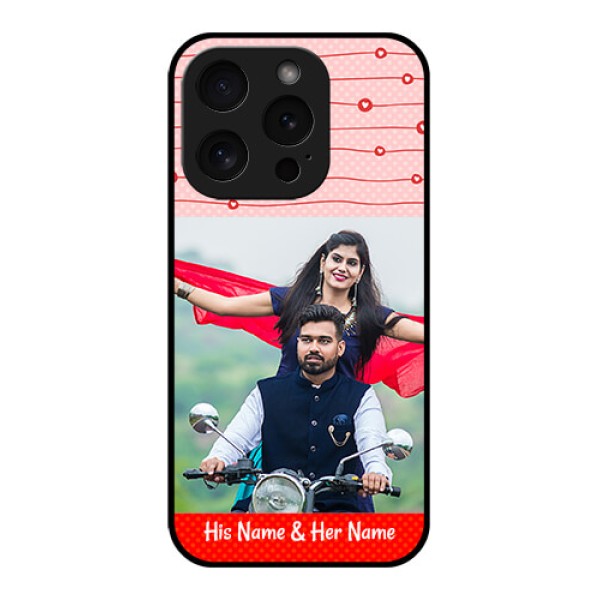 Apple iPhone 15 Pro Custom Glass Phone Case - Red Pattern Case Design Apple iPhone 15 Pro Custom Glass Phone Case - Red Pattern Case Design