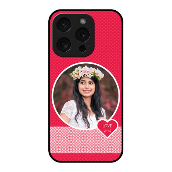 Apple iPhone 15 Pro Custom Glass Phone Case - Pink Color Pattern Design Apple iPhone 15 Pro Custom Glass Phone Case - Pink Color Pattern Design