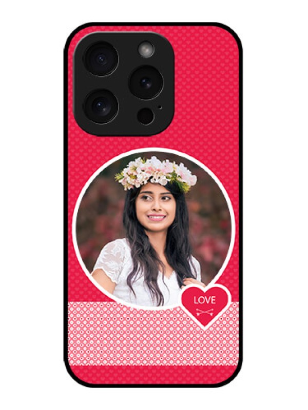 Custom Apple iPhone 15 Pro Custom Glass Phone Case - Pink Color Pattern Design