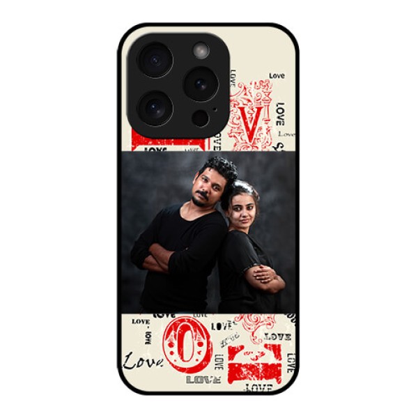Apple iPhone 15 Pro Custom Glass Phone Case - Trendy Love Design Case
