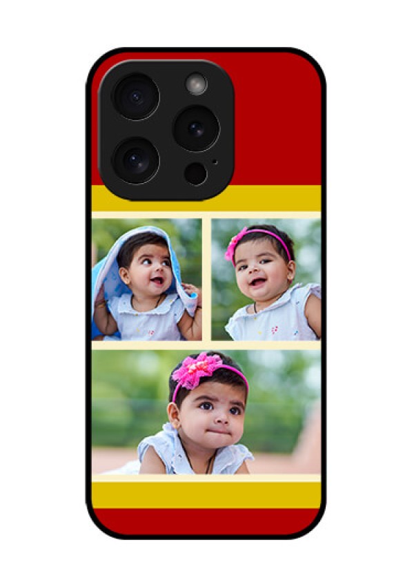 Apple iPhone 15 Pro Custom Glass Phone Case - Multiple Pic Upload Design