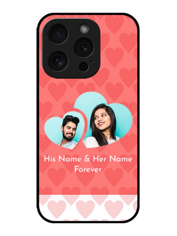 Custom Apple iPhone 15 Pro Custom Glass Phone Case - Couple Pic Upload Design