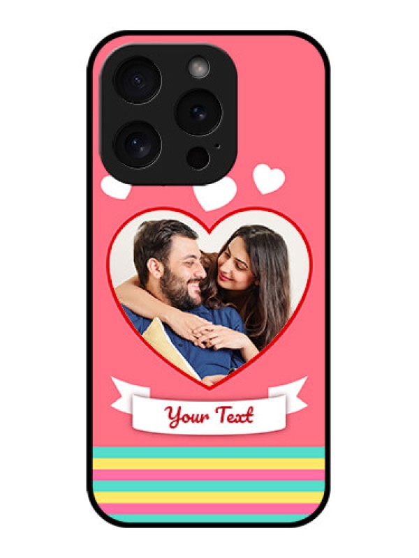 Custom Apple iPhone 15 Pro Custom Glass Phone Case - Love Shapes Doodle Design