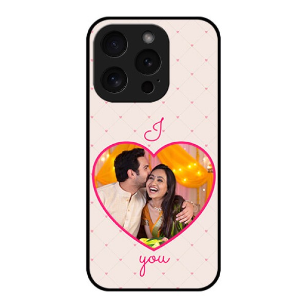 Apple iPhone 15 Pro Custom Glass Phone Case - Heart Shape Design
