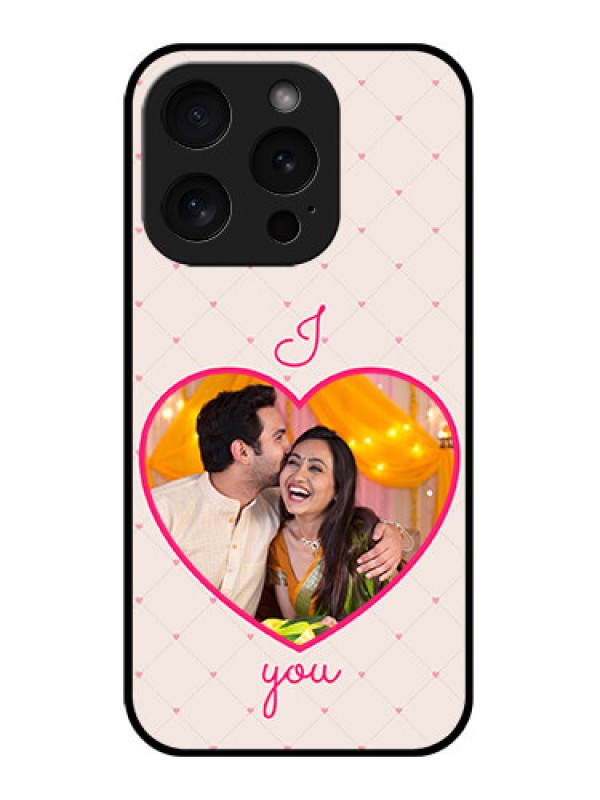 Custom Apple iPhone 15 Pro Custom Glass Phone Case - Heart Shape Design