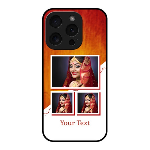 Apple iPhone 15 Pro Custom Glass Phone Case - Wedding Memories Design Apple iPhone 15 Pro Custom Glass Phone Case - Wedding Memories Design