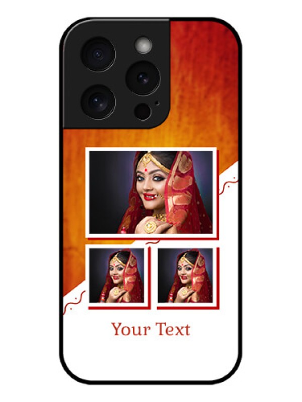 Custom Apple iPhone 15 Pro Custom Glass Phone Case - Wedding Memories Design