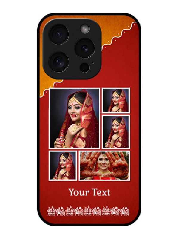 Custom Apple iPhone 15 Pro Custom Glass Phone Case - Wedding Pic Upload Design