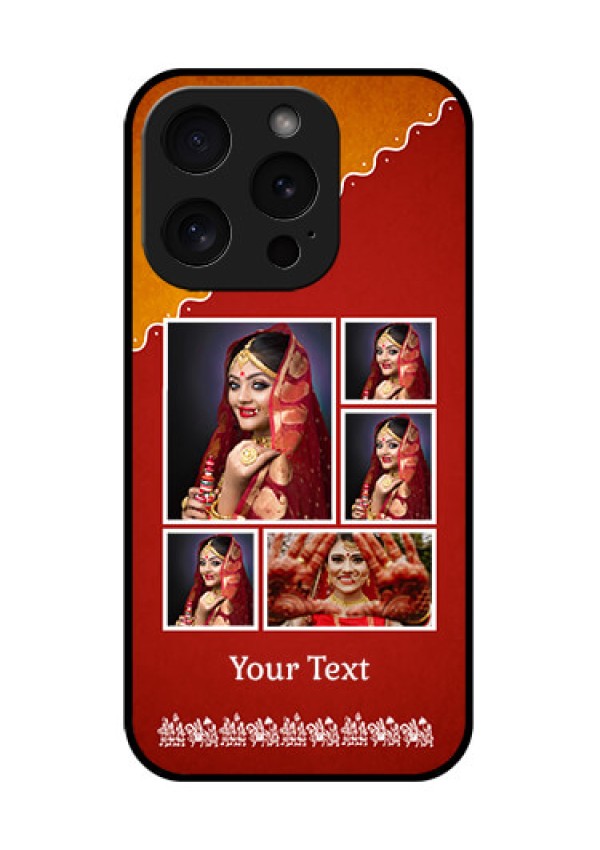 Apple iPhone 15 Pro Custom Glass Phone Case - Wedding Pic Upload Design