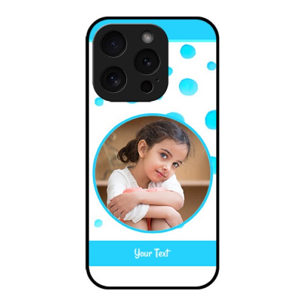 Apple iPhone 15 Pro Custom Glass Phone Case - Blue Bubbles Pattern Design Apple iPhone 15 Pro Custom Glass Phone Case - Blue Bubbles Pattern Design