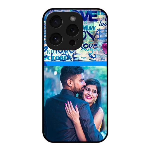 Apple iPhone 15 Pro Custom Glass Phone Case - Colorful Love Design Apple iPhone 15 Pro Custom Glass Phone Case - Colorful Love Design