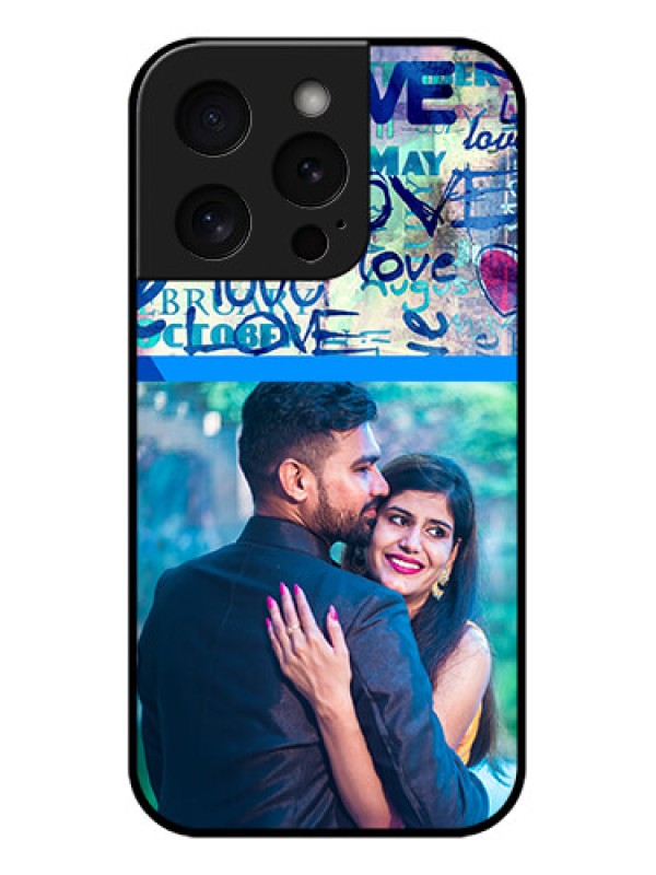 Custom Apple iPhone 15 Pro Custom Glass Phone Case - Colorful Love Design
