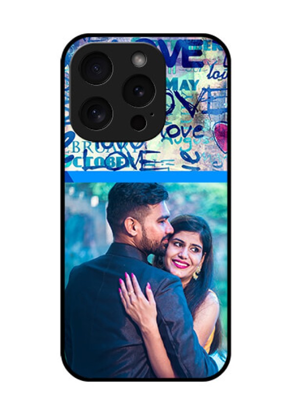 Apple iPhone 15 Pro Custom Glass Phone Case - Colorful Love Design