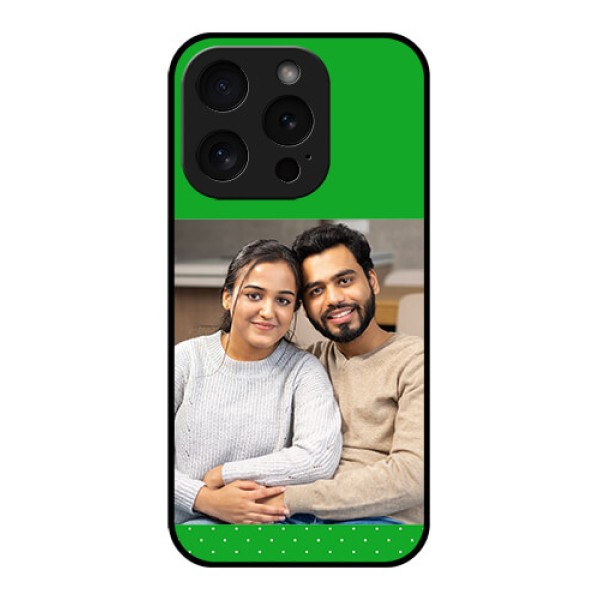 Apple iPhone 15 Pro Custom Glass Phone Case - Green Pattern Design Apple iPhone 15 Pro Custom Glass Phone Case - Green Pattern Design