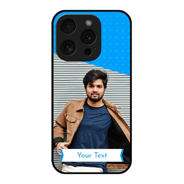 Apple iPhone 15 Pro Custom Glass Phone Case - Simple Blue Color Design