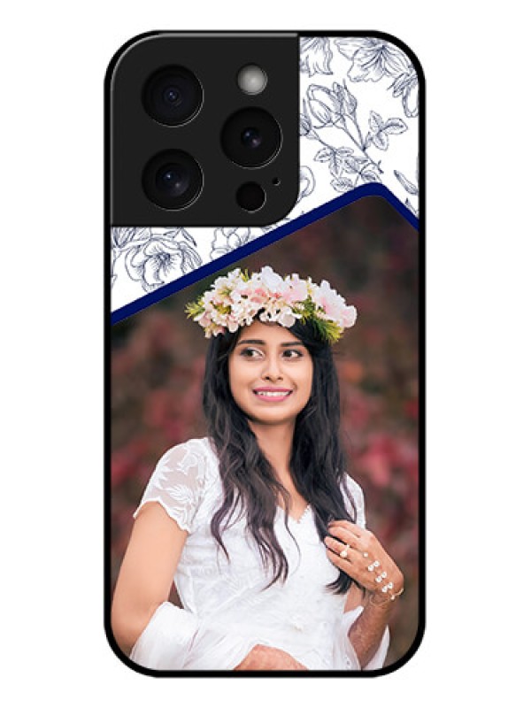 Custom Apple iPhone 15 Pro Custom Glass Phone Case - Classy Floral Design