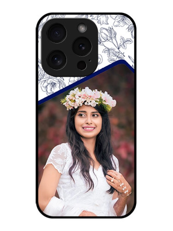 Custom Apple iPhone 15 Pro Custom Glass Phone Case - Classy Floral Design