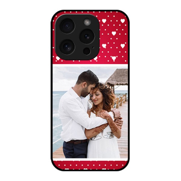 Apple iPhone 15 Pro Custom Glass Phone Case - Hearts Mobile Case Design Apple iPhone 15 Pro Custom Glass Phone Case - Hearts Mobile Case Design