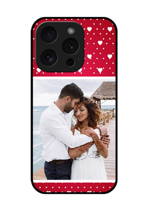 Apple iPhone 15 Pro Custom Glass Phone Case - Hearts Mobile Case Design