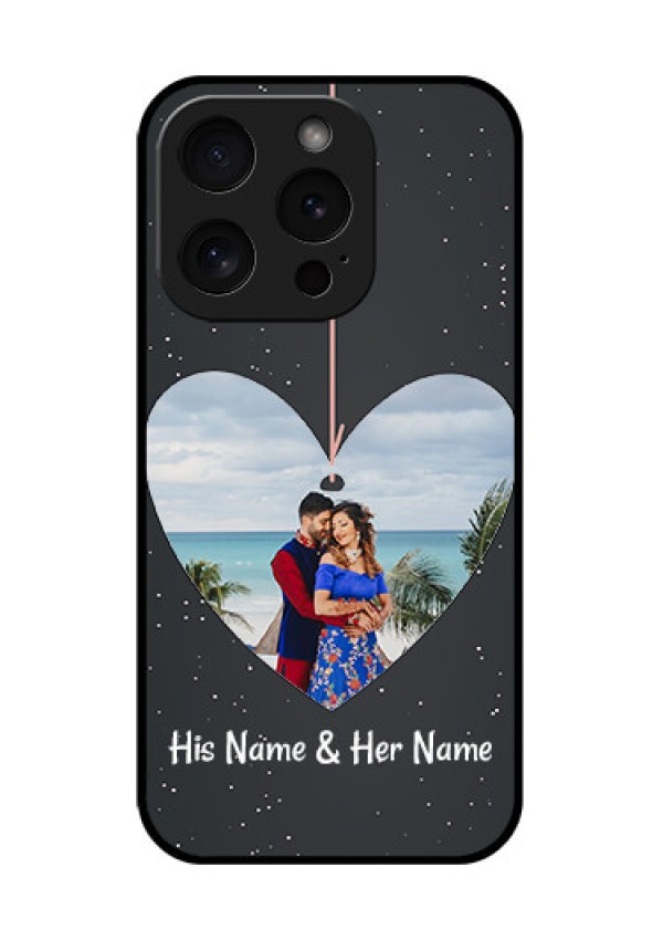 Apple iPhone 15 Pro Custom Glass Phone Case - Hanging Heart Design