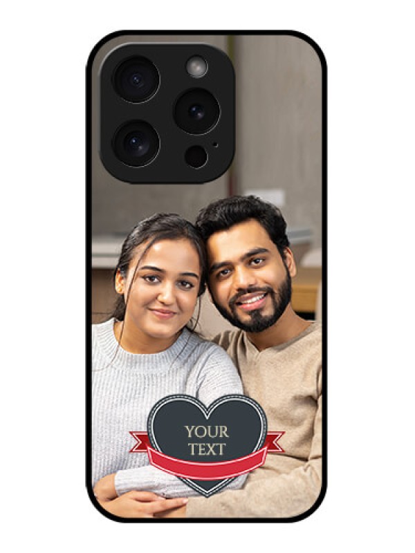 Custom Apple iPhone 15 Pro Custom Glass Phone Case - Just Married Couple Design