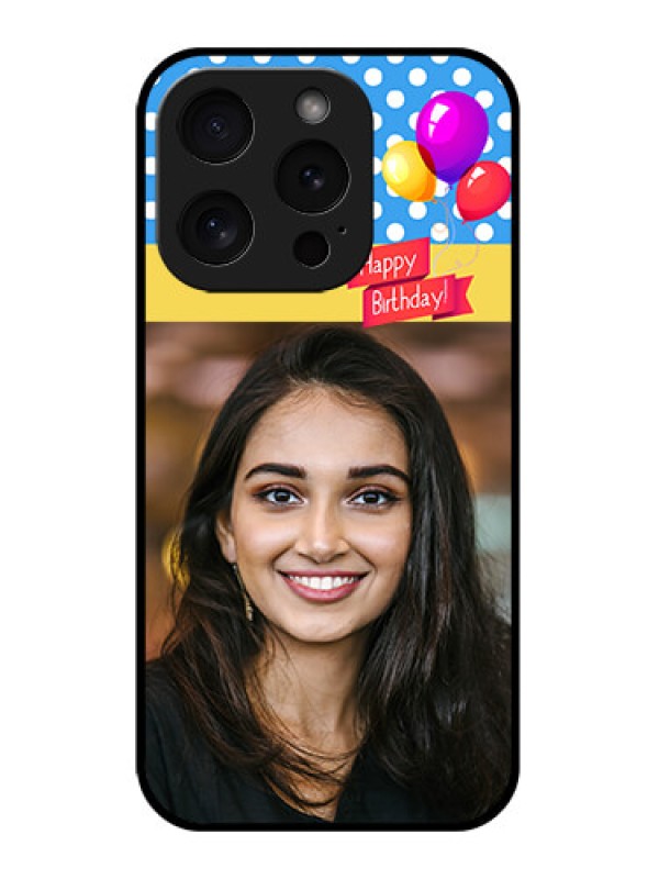 Custom Apple iPhone 15 Pro Custom Glass Phone Case - Happy Birthday Design