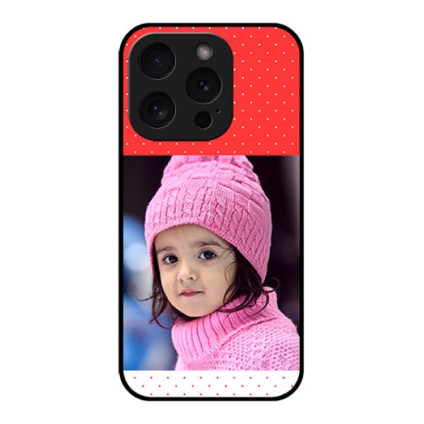 Apple iPhone 15 Pro Custom Glass Phone Case - Red Pattern Design