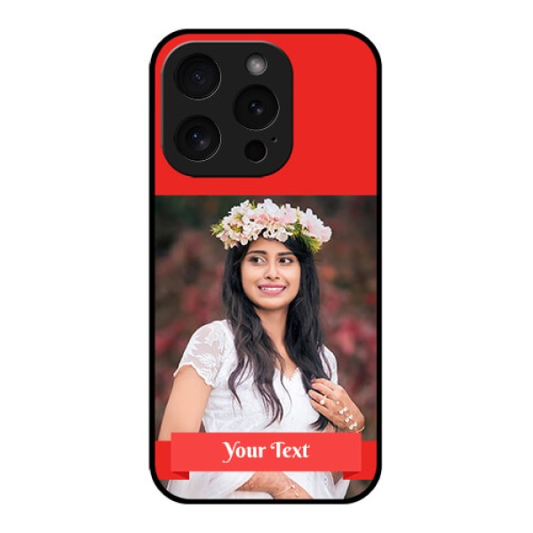 Apple iPhone 15 Pro Custom Glass Phone Case - Simple Red Color Design Apple iPhone 15 Pro Custom Glass Phone Case - Simple Red Color Design