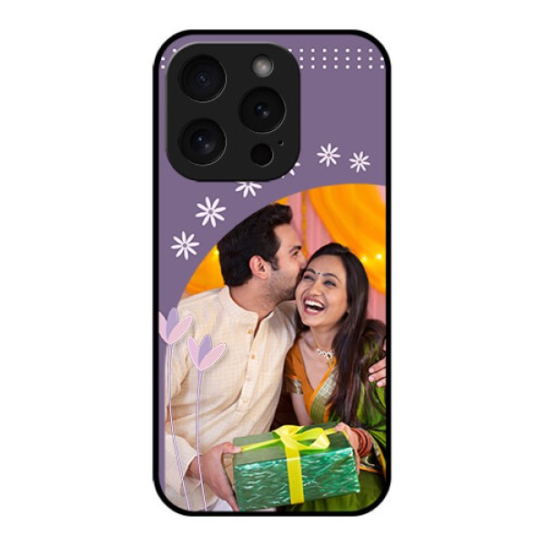 Apple iPhone 15 Pro Custom Glass Phone Case - Lavender Flowers Design