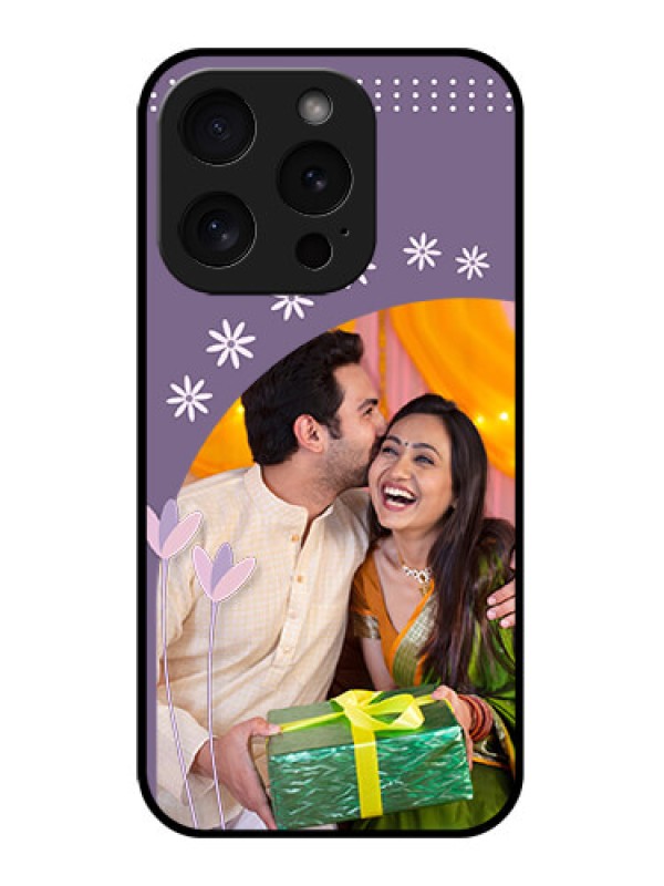 Custom Apple iPhone 15 Pro Custom Glass Phone Case - Lavender Flowers Design