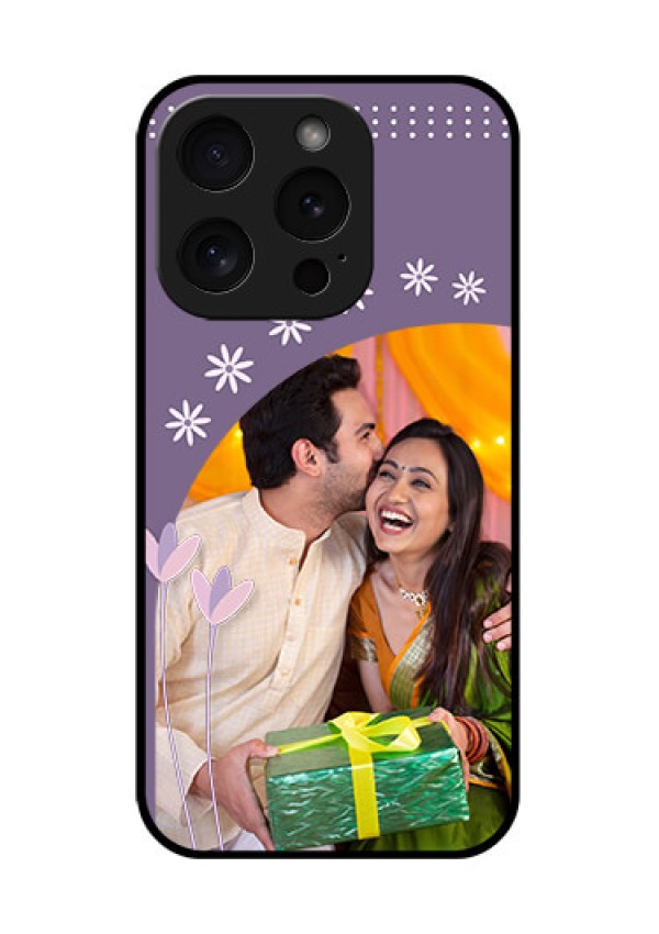 Apple iPhone 15 Pro Custom Glass Phone Case - Lavender Flowers Design