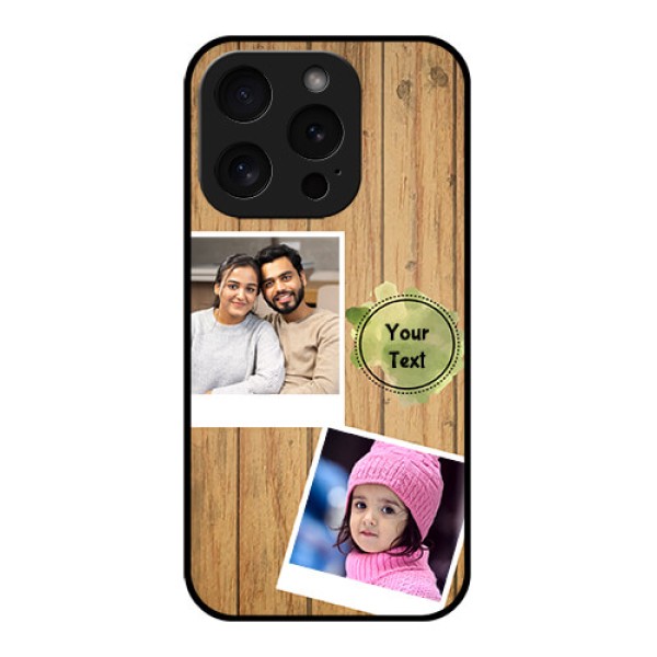 Apple iPhone 15 Pro Custom Glass Phone Case - Wooden Texture Design Apple iPhone 15 Pro Custom Glass Phone Case - Wooden Texture Design