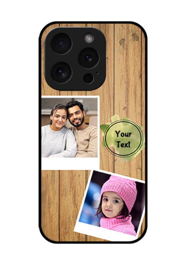 Apple iPhone 15 Pro Custom Glass Phone Case - Wooden Texture Design