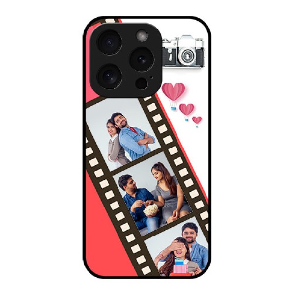 Apple iPhone 15 Pro Custom Glass Phone Case - 3 Image Holder With Film Reel