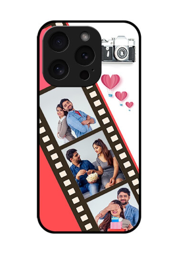 Apple iPhone 15 Pro Custom Glass Phone Case - 3 Image Holder With Film Reel