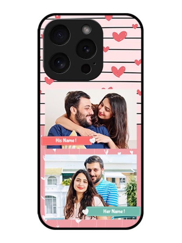 Custom Apple iPhone 15 Pro Custom Glass Phone Case - Photo With Heart Design