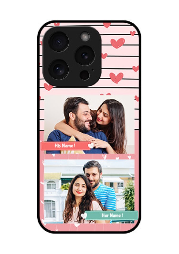 Apple iPhone 15 Pro Custom Glass Phone Case - Photo With Heart Design