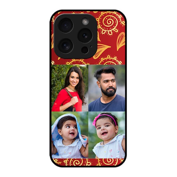 Apple iPhone 15 Pro Custom Glass Phone Case - 4 Image Traditional Design