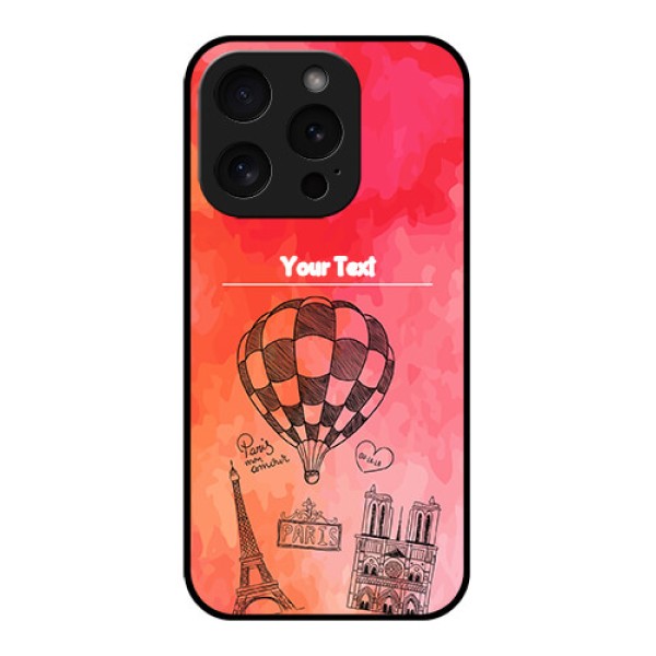 Apple iPhone 15 Pro Custom Glass Phone Case - Paris Theme Design Apple iPhone 15 Pro Custom Glass Phone Case - Paris Theme Design