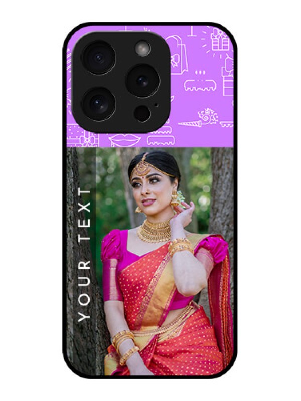 Custom Apple iPhone 15 Pro Custom Glass Phone Case - Birthday Icons Design