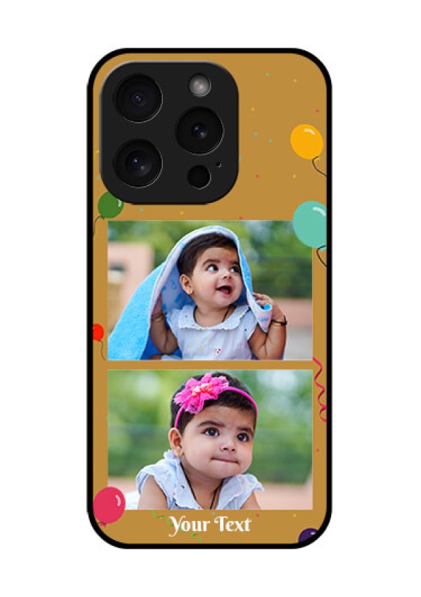 Apple iPhone 15 Pro Custom Glass Phone Case - Image Holder With Birthday Celebrations Design