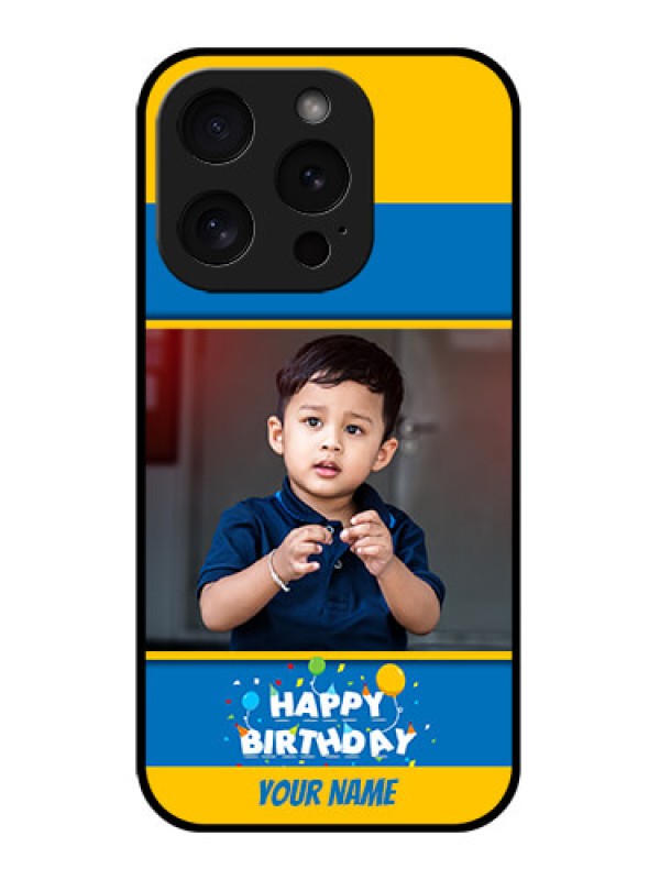 Custom Apple iPhone 15 Pro Custom Glass Phone Case - Birthday Wishes Design