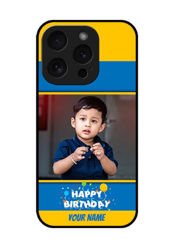 Apple iPhone 15 Pro Custom Glass Phone Case - Birthday Wishes Design